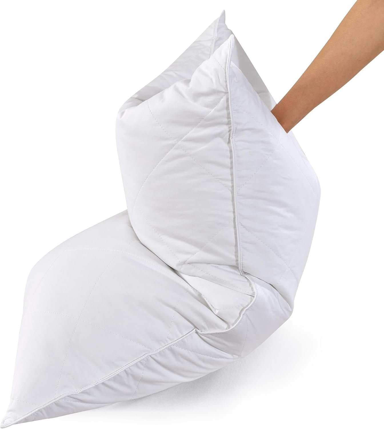 Three Chamber Goose Feather and Cotton Batting Pillow