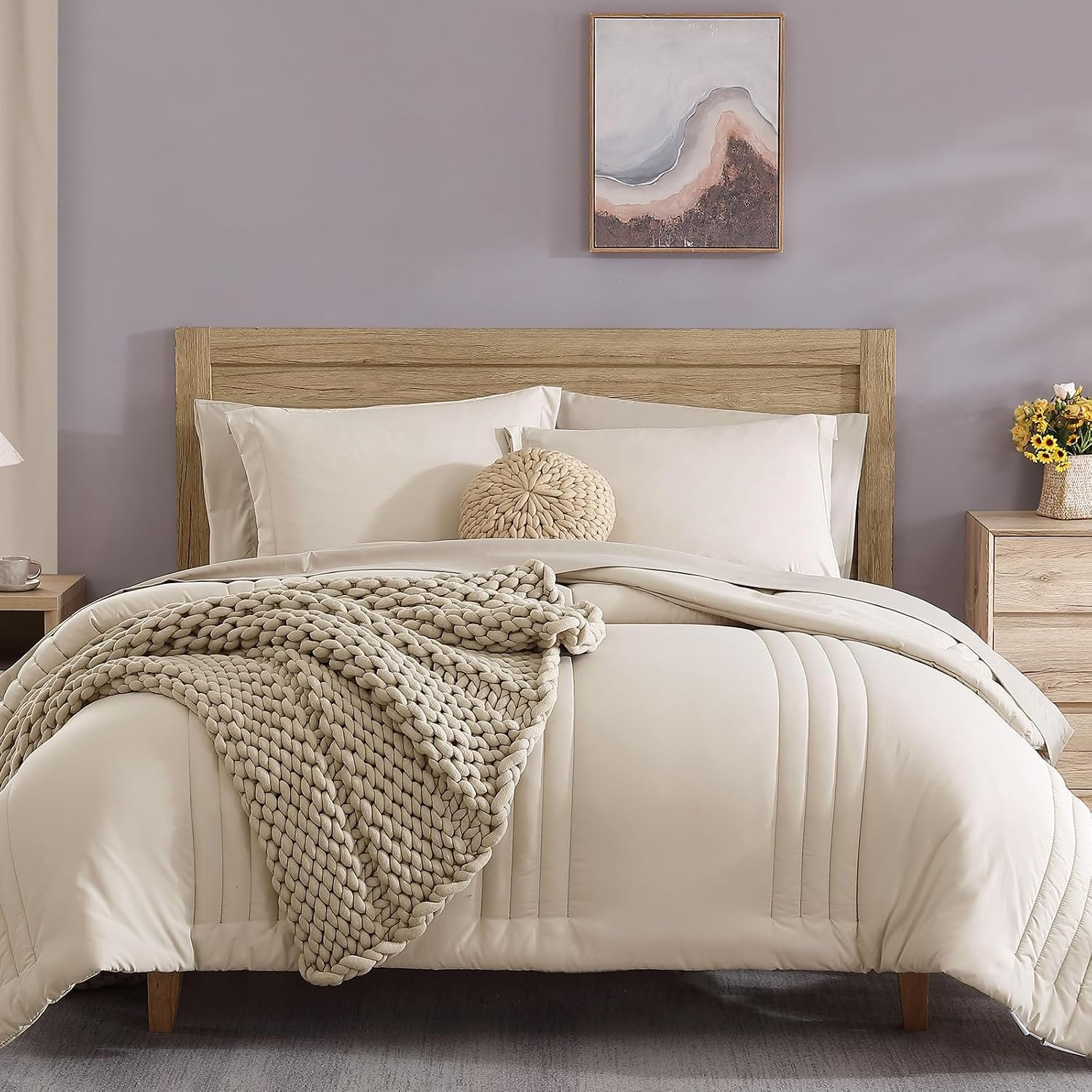 Striped Comforter Set with Sheets and Shams