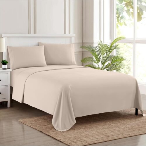 Flat Sheet with Built In Elastic Straps